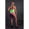Ouch! Glow Body échancré ouvert à l'entrejambe avec dos nu Vert Fluo